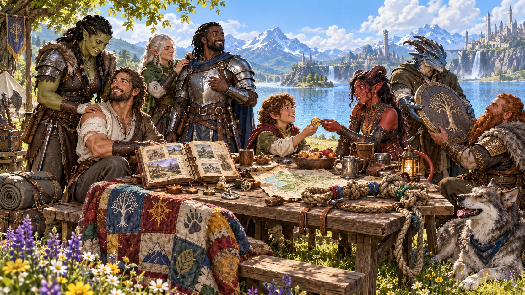 Adventurers show shared history, duty, affection, purpose, debt and family